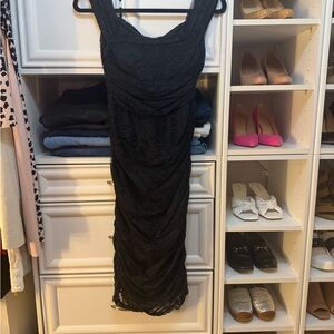 Express Black Lace Midi Dress
